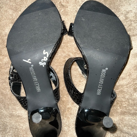 Harley Davidson Black Sandal Heels Size 6.5M - Picture 6 of 6